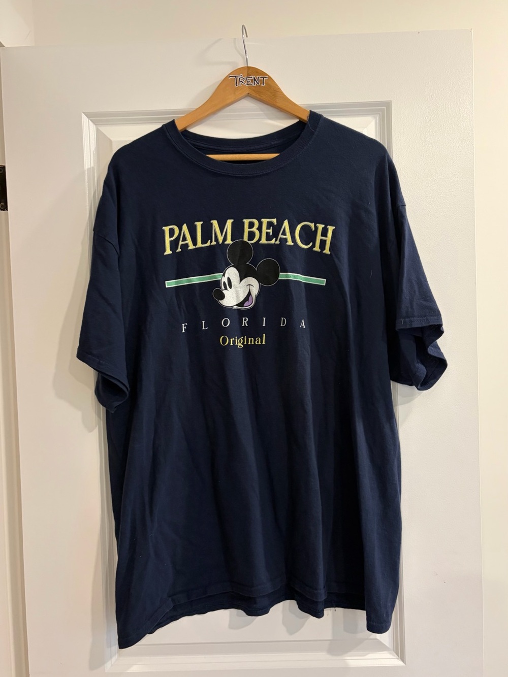 Vintage Disney Navy Palm Beach Mickey Graphic Tee